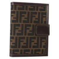 フェンディ FENDI 手帳カバー ズッカキャンバス ブラウン ブラック レディース SW2200A