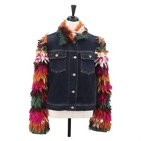 クリスチャンディオール Christian Dior 上着 フリンジ付きジャケット デニム ブルー レディース AMZ580SM