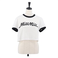 ミュウ ミュウ Miu Miu 半袖Ｔシャツ コットン ホワイト レディース AMZ555M