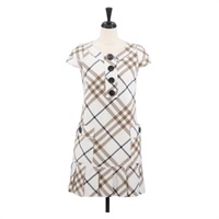 バーバリー BURBERRY シャツ ノバチェック ノースリーブワンピース コットン ホワイト レディース BAZ832A