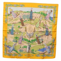エルメス HERMES カレ90 スカーフ "COSTUMES DES DEPARTEMENTS" シルク イエロー レディース 174178A
