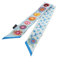 ルイ・ヴィトン LOUIS VUITTON バンドー BB スカーフ モノグラム草間彌生フェイス シルク ブルー M78313 レディース BAZ743M