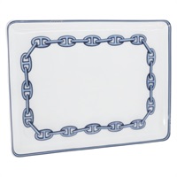 エルメス HERMES プレート シェーンダンクル 陶器 ホワイト ネイビー レディース am11081A