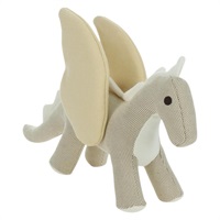 エルメス HERMES エポペドラゴン 犬のぬいぐるみ キャンバス ライトベージュ アイボリー レディース BAZ459M