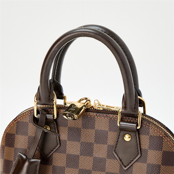 LOUIS VUITTON アルマ ダミエ BB ハンドバッグ N41221  ブラウン レザー PVCの画像3