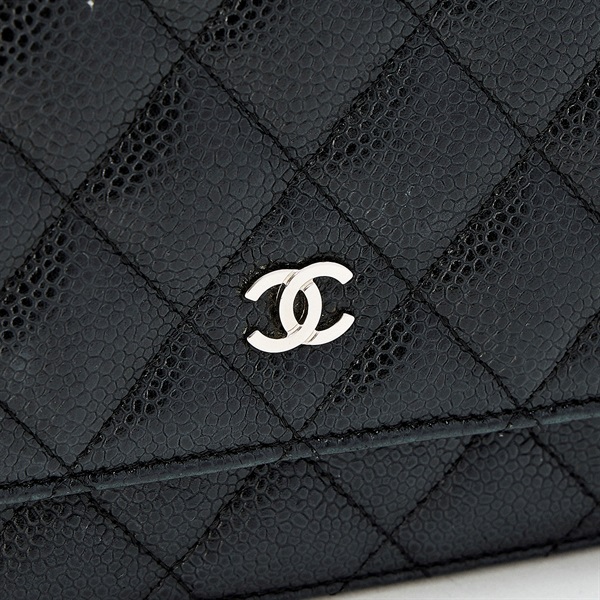 CHANEL マトラッセ ショルダーバッグ ブラック キャビアスキンの画像3