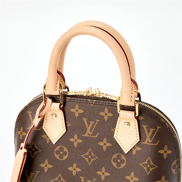 LOUIS VUITTON アルマ モノグラム BB ハンドバッグ M53152 ブラウン ゴールド レザーの画像3