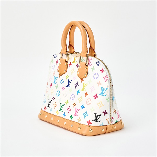 LOUIS VUITTON アルマ モノグラムマルチカラー ハンドバッグ M92647 ホワイト ベージュ ゴールド PVC レザーの画像1