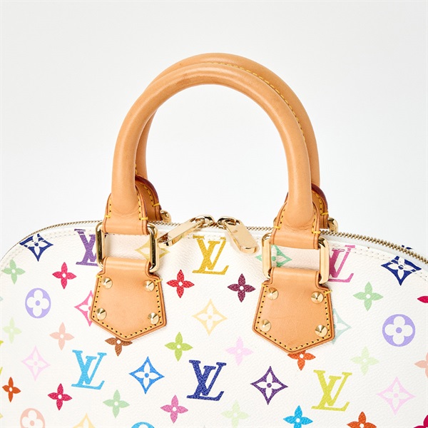 LOUIS VUITTON アルマ モノグラムマルチカラー ハンドバッグ M92647 ホワイト ベージュ ゴールド PVC レザーの画像3