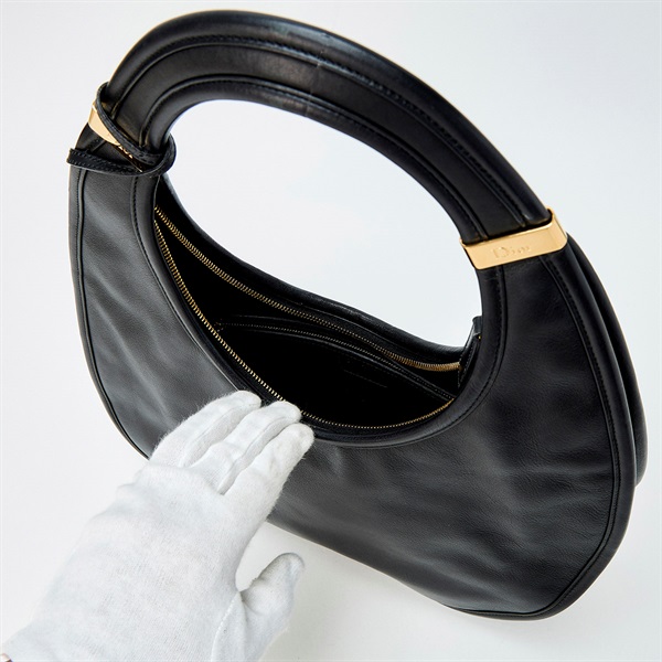 Christian Dior Diorita ショルダーバッグ ブラック ゴールド レザーの画像5