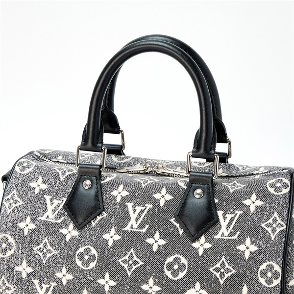 LOUIS VUITTON スピーディ モノグラムジャガード 25 ショルダーバッグ M21464 グレー ブラック デニムの画像3