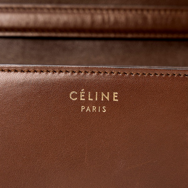 CELINE クラシックボックス ショルダーバッグ ブラウン カーフスキンの画像5