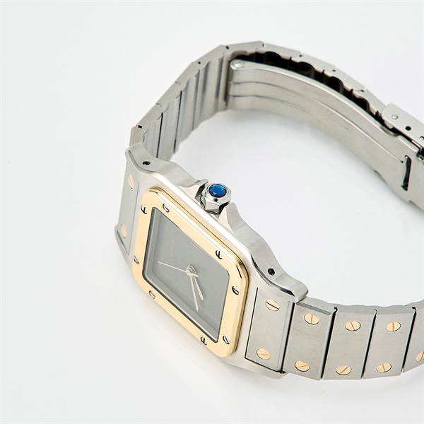 Cartier サントスガルベ 2961 自動巻き 腕時計 39MM/LM グレー/ゴースト文字盤 シルバー ゴールド グレー SS YGの画像2