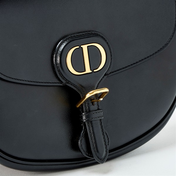 Christian Dior ボビー ミディアム ショルダーバッグ ブラック ゴールド レザーの画像3