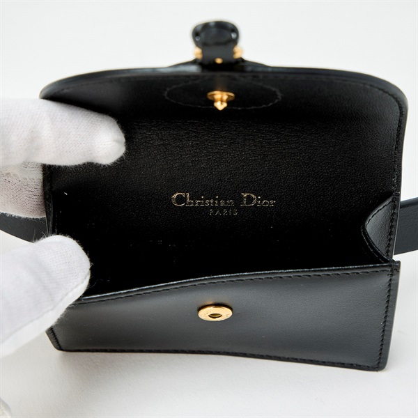 Christian Dior ボビー ポーチ ブラック ゴールド レザーの画像7