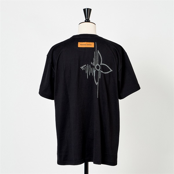 LOUIS VUITTON Tシャツ Ｌ ブラック ブルー オレンジ コットンの画像2