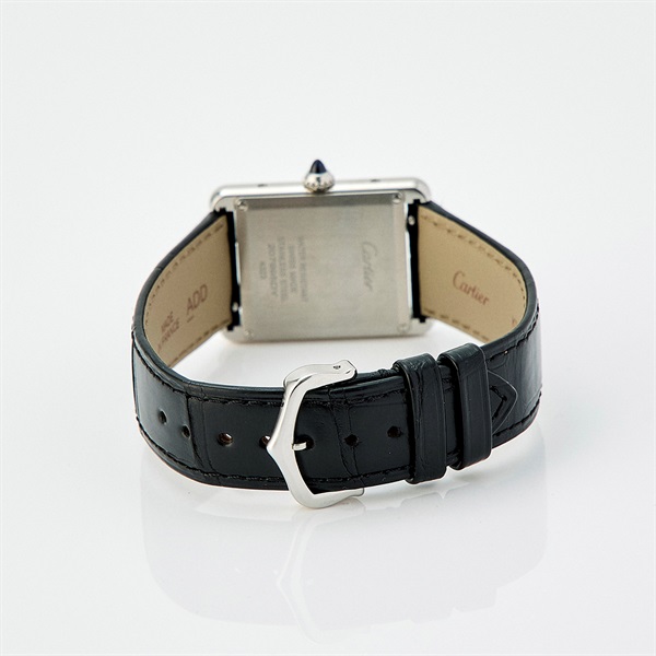 Cartier タンクマスト WSTA0072 クオーツ 腕時計 LM ブラック文字盤 SS レザーの画像3