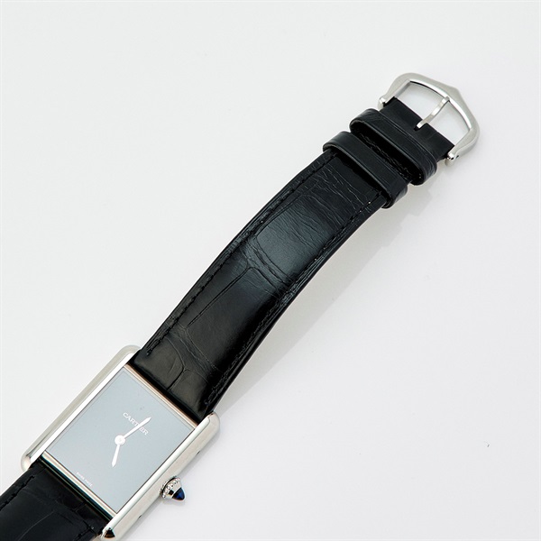 Cartier タンクマスト WSTA0072 クオーツ 腕時計 LM ブラック文字盤 SS レザーの画像4