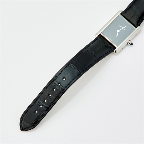 Cartier タンクマスト WSTA0072 クオーツ 腕時計 LM ブラック文字盤 SS レザーの画像5