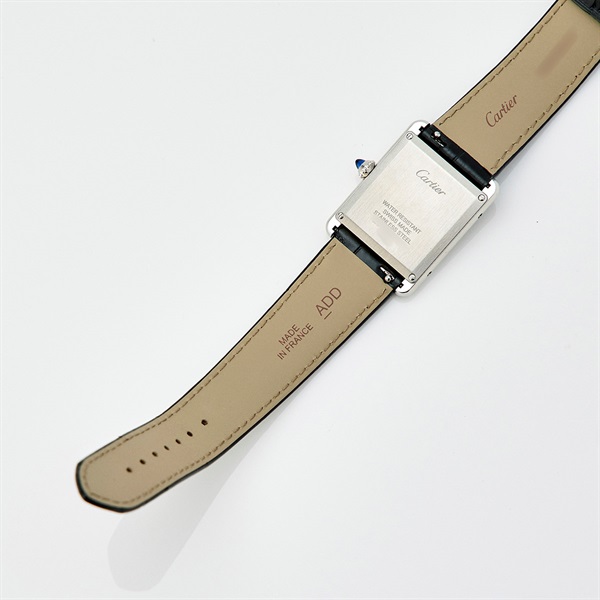 Cartier タンクマスト WSTA0072 クオーツ 腕時計 LM ブラック文字盤 SS レザーの画像7