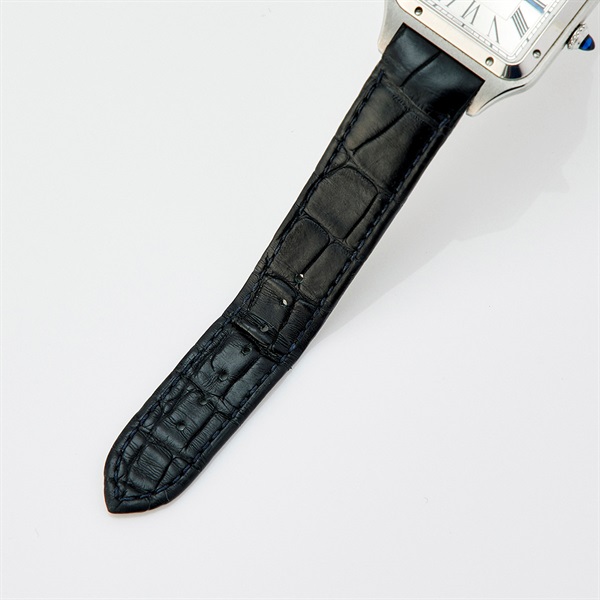 Cartier サントスデュモン WSSA0022 クオーツ 腕時計 LM シルバー文字盤 シルバー SS レザーの画像5