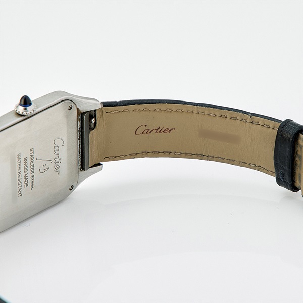 Cartier サントスデュモン WSSA0022 クオーツ 腕時計 LM シルバー文字盤 シルバー SS レザーの画像6