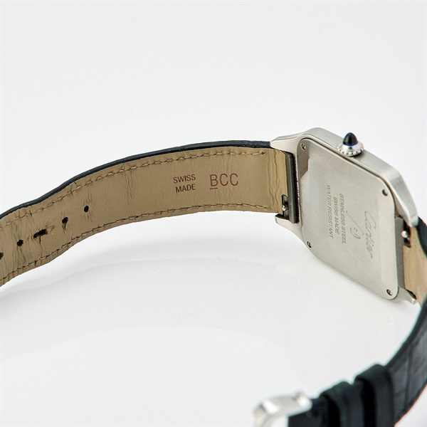 Cartier サントスデュモン WSSA0022 クオーツ 腕時計 LM シルバー文字盤 シルバー SS レザーの画像7