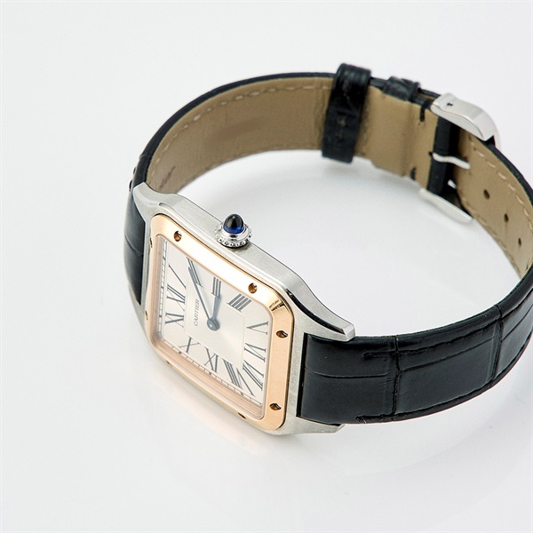 Cartier サントスデュモン W2SA0011 クオーツ 腕時計 LM シルバー文字盤 シルバー ピンクゴールド SS PGの画像2