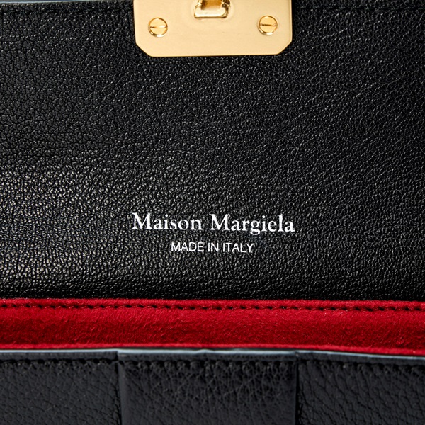 Maison Margiela ニューロック ホリゾンタル ショルダーバッグ ブラック ホワイト シルバー レザー ナイロンの画像6