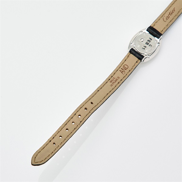 Cartier ミニベニュワール W1518956 クオーツ 腕時計 18MM シルバーローマン文字盤 ホワイトゴールド 750WG レザーの画像7