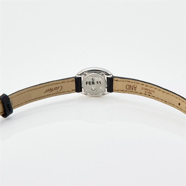 Cartier ミニベニュワール W1518956 クオーツ 腕時計 18MM シルバーローマン文字盤 ホワイトゴールド 750WG レザーの画像8