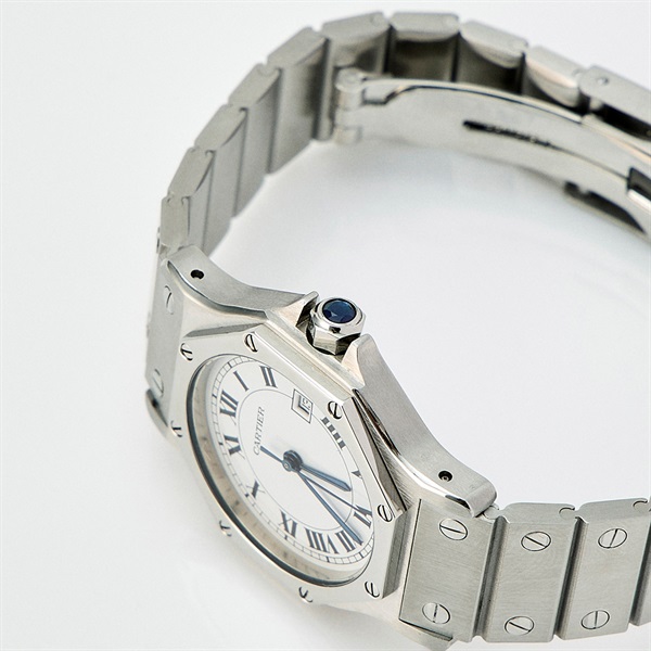 Cartier サントスオクタゴン 81037188 自動巻き 腕時計 LM 白文字盤 シルバー ホワイト SSの画像2
