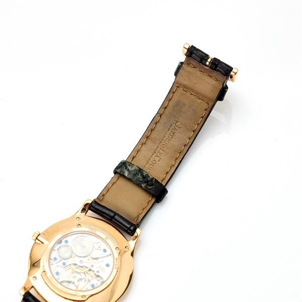 JAEGER-LECOULTRE マスター・ウルトラスリム 145.2.79 手巻き 腕時計 34MM シルバー文字盤 ピンクゴールド ブラック YG レザーの画像7