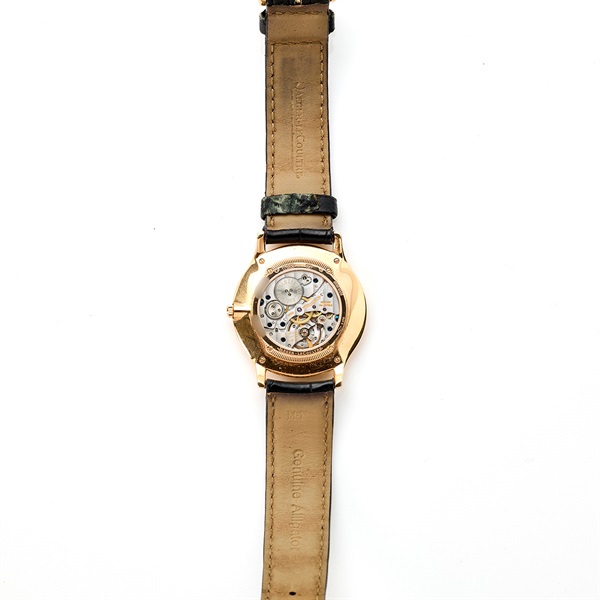 JAEGER-LECOULTRE マスター・ウルトラスリム 145.2.79 手巻き 腕時計 34MM シルバー文字盤 ピンクゴールド ブラック YG レザーの画像8