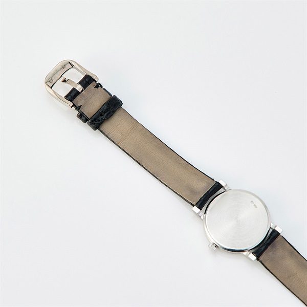 Audemars Piguet エクストラフラット 手巻き 腕時計 23.5MM シルバー文字盤 ホワイトゴールド ブラック WG レザーの画像7