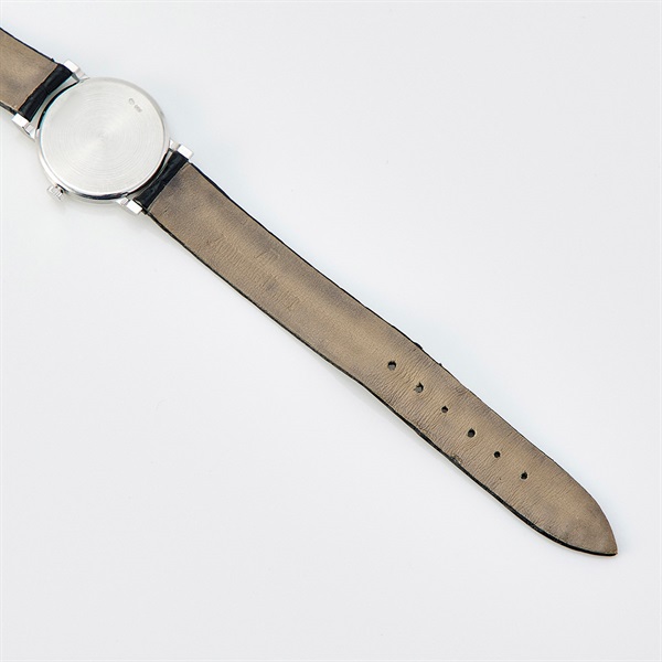 Audemars Piguet エクストラフラット 手巻き 腕時計 23.5MM シルバー文字盤 ホワイトゴールド ブラック WG レザーの画像8