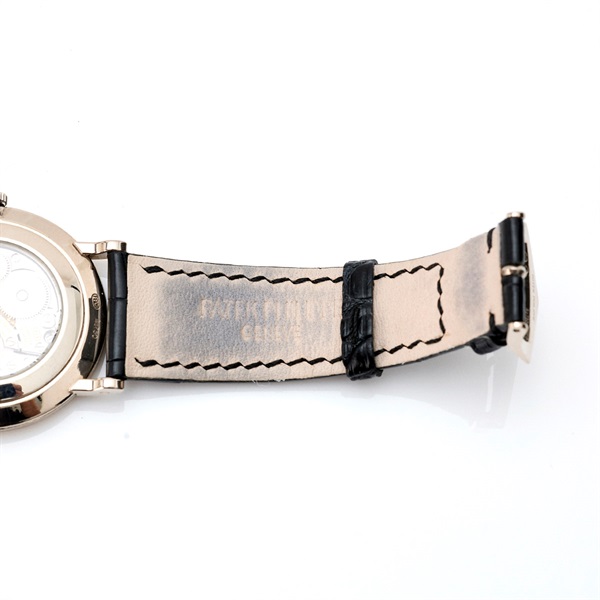PATEK PHILIPPE カラトラバ 5119G-001 手巻き 腕時計 37MM 白文字盤 ホワイトゴールド 750WG レザーの画像9