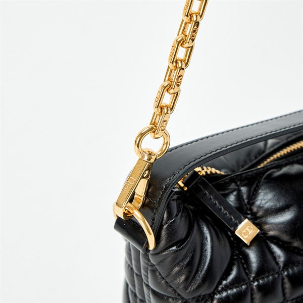 Christian Dior ノマド カナージュ ハンドバッグ M7220 ブラック ゴールド ラムスキンの画像6