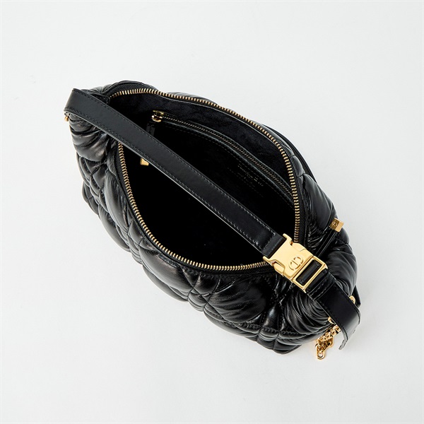 Christian Dior ノマド カナージュ ハンドバッグ M7220 ブラック ゴールド ラムスキンの画像7