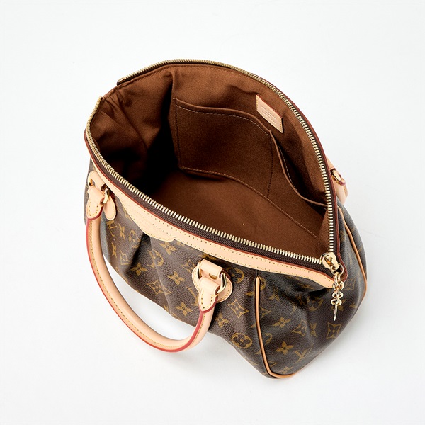 LOUIS VUITTON ティヴォリ PM ハンドバッグ M40143 ブラウン ゴールド レザーの画像6