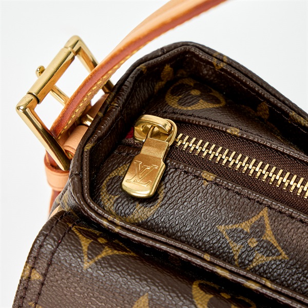 LOUIS VUITTON ヴィバ シテ モノグラム MM ショルダーバッグ M51164 ブラウン ゴールド PVC レザーの画像4