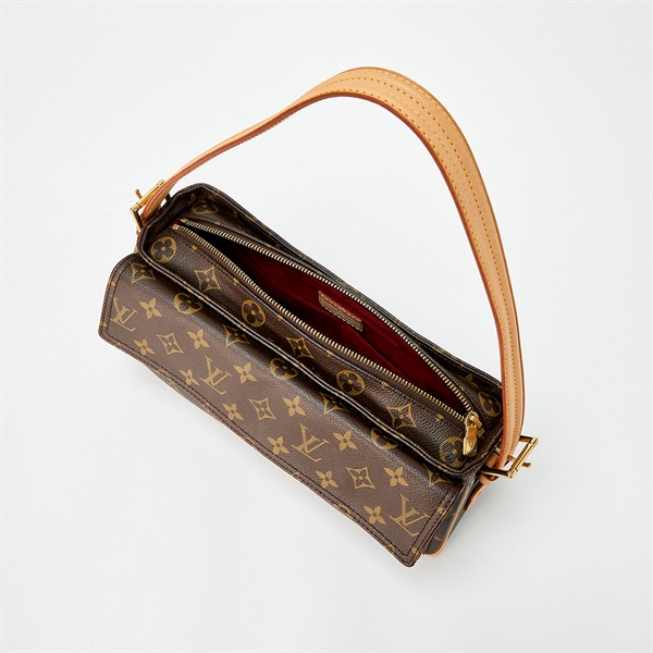 LOUIS VUITTON ヴィバ シテ モノグラム MM ショルダーバッグ M51164 ブラウン ゴールド PVC レザーの画像7