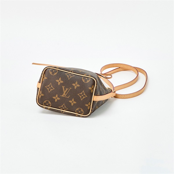 LOUIS VUITTON ノエ モノグラム ナノ ショルダーバッグ M41346 ブラウン ゴールド レザーの画像5