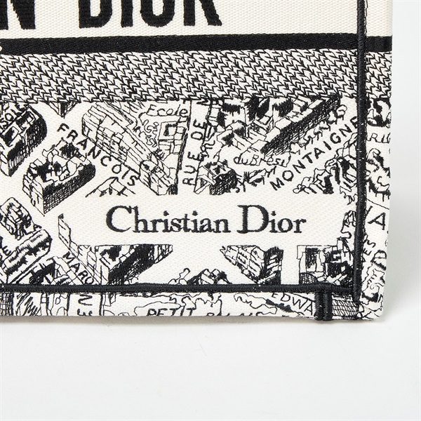 Christian Dior ブックトート ミディアム トートバッグ ホワイト ブラック キャンバスの画像4