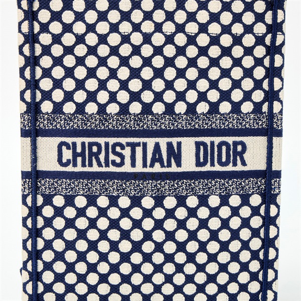 Christian Dior ブックトート ミニ トートバッグ ネイビー ホワイト キャンバスの画像4