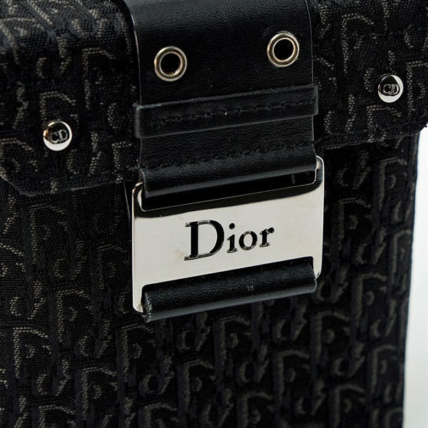 Christian Dior ストリートシック バニティバッグ ブラック シルバー キャンバス レザーの画像4