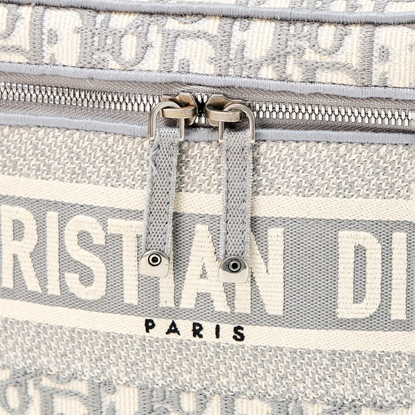 Christian Dior オブリーク バニティバッグ  S5417VRIW グレー 白 シルバー キャンバスの画像4
