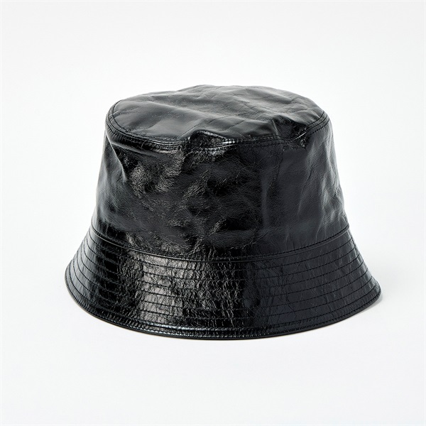 PRADA トライアングル 帽子 1HC137 ブラック レザーの画像2