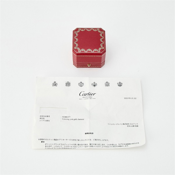Cartier ラブリング ハーフダイヤ リング 50 ピンクゴールド 750PGの画像5