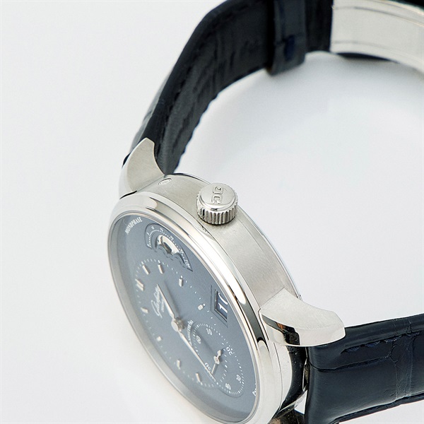 GLASHUTTE ORIGINAL パノマティックルナ 190024632 自動巻き 腕時計 40MM ブルー文字盤 ブラック SS レザーの画像2